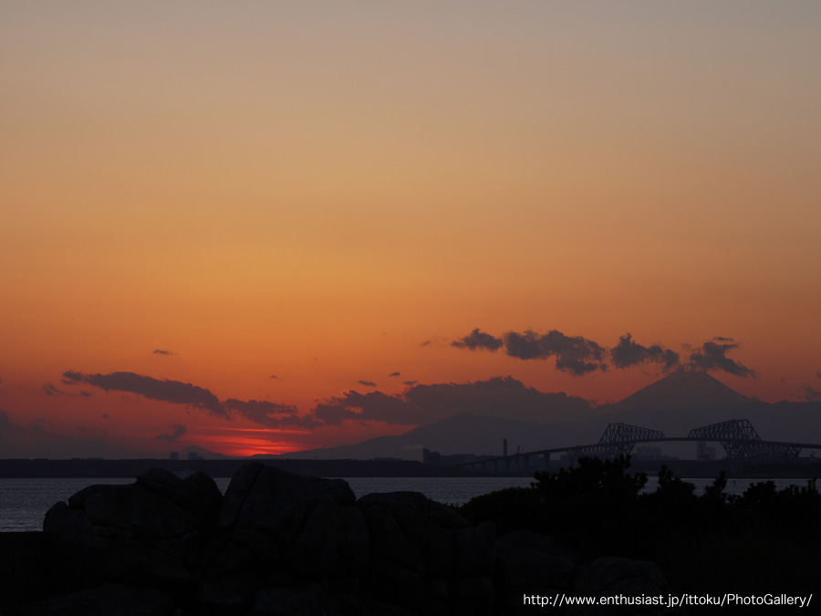 富士山と夕焼け @ TDS